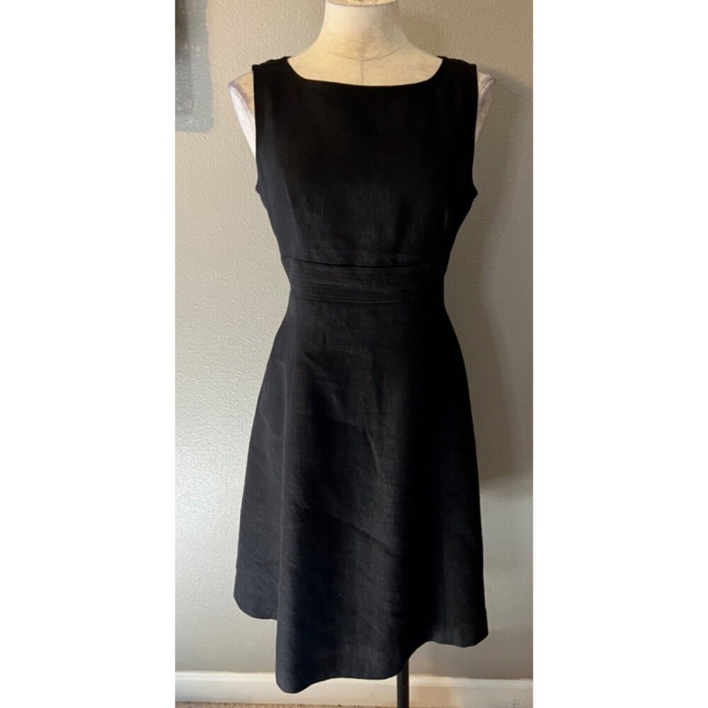 Talbots Dress Black 10 P 10P Irish Linen A Line Classic Career Church Party - Picture 3 of 10